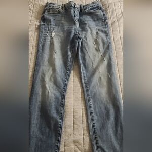 Women's Distressed Skinny Jeans - Classic Blue